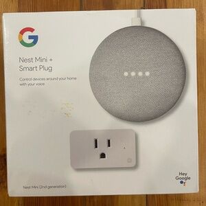 Google Nest Mini + Smart Plug 2nd Generation Smart Speaker